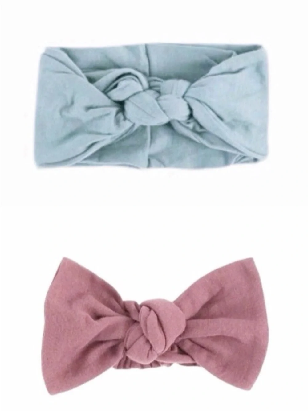 kate quinn Toddler Knotted Headband Duo - Light Blue & Mauve
